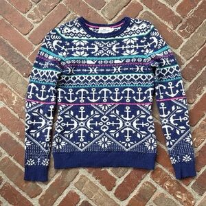 Vineyard Vines Anchor Fair Isle Lambswool Cashmere Blend Sweater